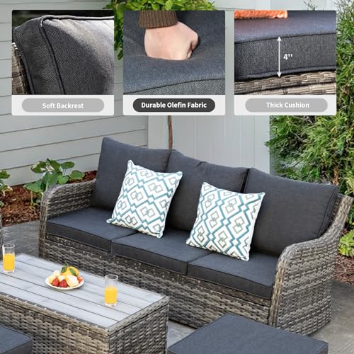 14 Pieces Large Patio Furniture Set, Modular Large Outdoor Sectional, Wicker Patio Sectional Sofa