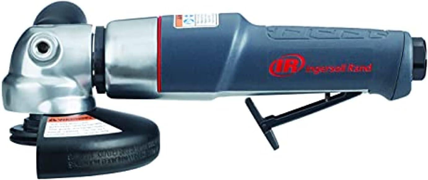 Ingersoll Rand 3445MAX Air Grinder – 4 1/2" Wheel, Right Angle, Ergonomic Grip, 0.88 and 12,000 RPM Motor for Tough Material Removal, Grey