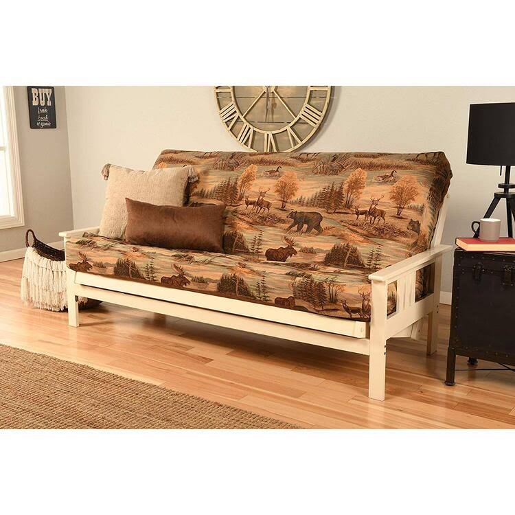 Kodiak Monterey Frame-Antique White Finish-Suede Gray Mattress