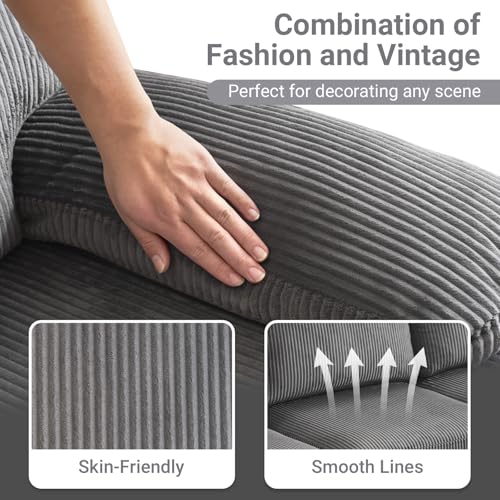 VINGLI 110" Sectional Couches for Living Room,U Shaped Couch with Double Chaise, 4-Seat Sofa Set with Chenille Fabric for Home Furniture,Forest Green