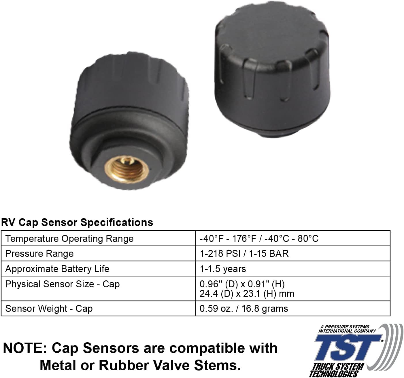 Truck Systems Technology TST 507 Tire Pressure Monitor w/ 12 Cap Sensors with Color Display