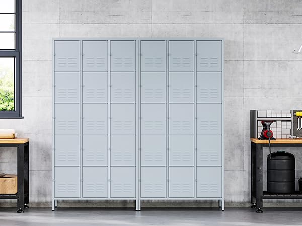 72" Metal Locker for Employees 3 Doors Blue Steel Storage Locker for Office, School, Gym - Metal Storage Cabinets for Home, Office, Gym, School