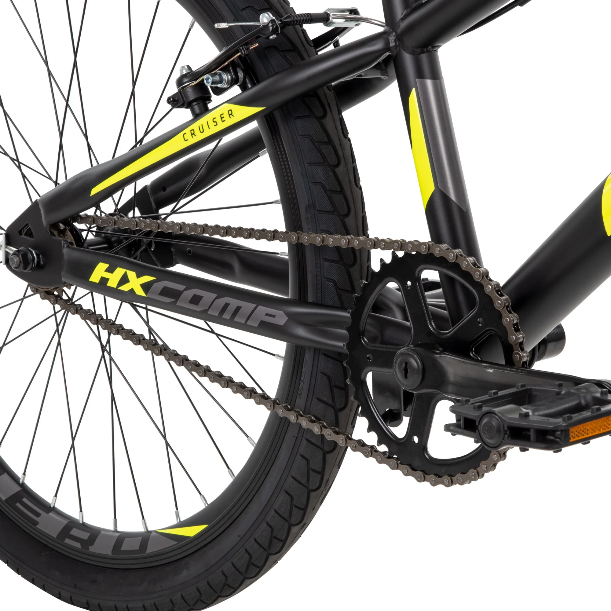 Huffy HX Cruiser 24-inch BMX Bike for Boys, Black/Yellow