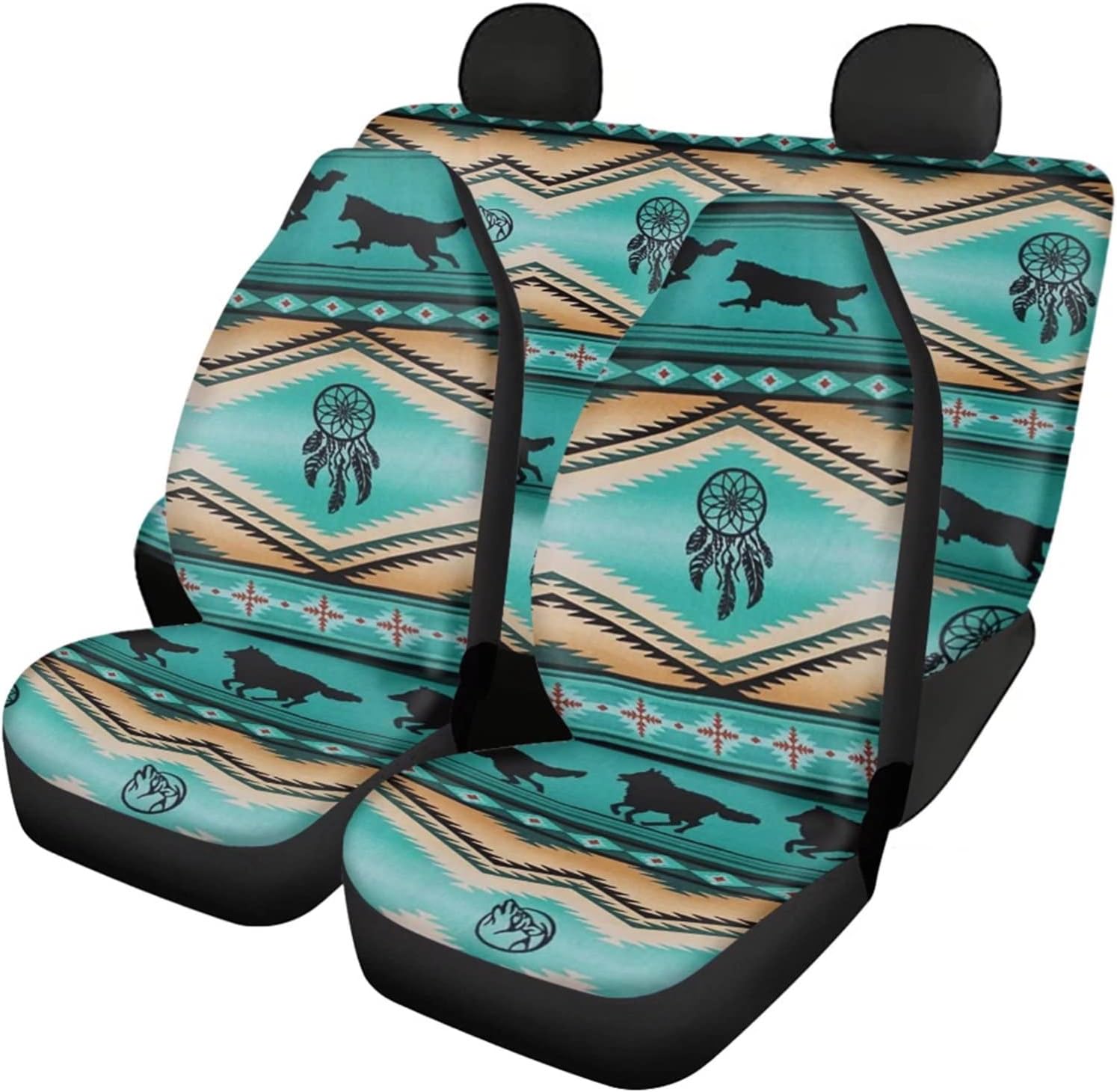 SEANATIVE Stretchy Car Seat Cover Camo Forest Deer Universal Car Interior Seat Cover Machine Washable Anti-Slip Front and Rear Bench Back Seat Cover