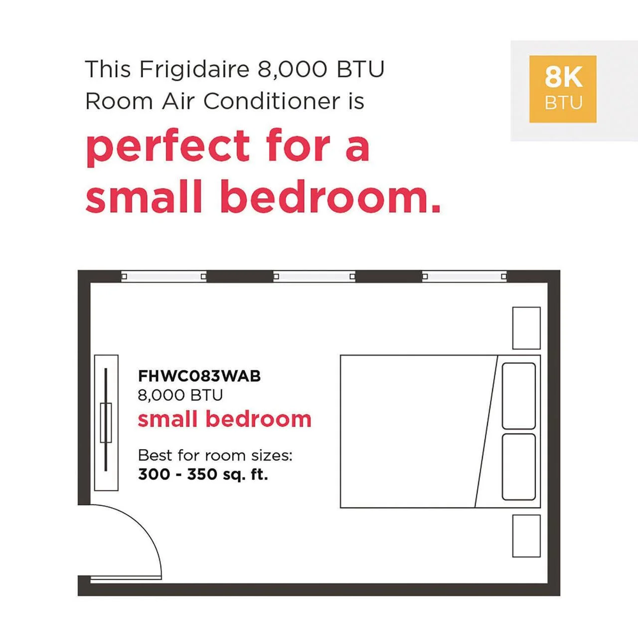 Frigidaire 8,000 BTU Window Air Conditioner with Remote in Black