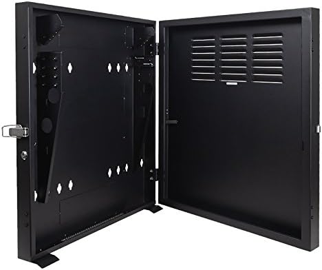 NavePoint 2U Low Profile Vertical Wall Mount Enclosure 20 Inch Switch Depth Patch Panel Cabinet Black