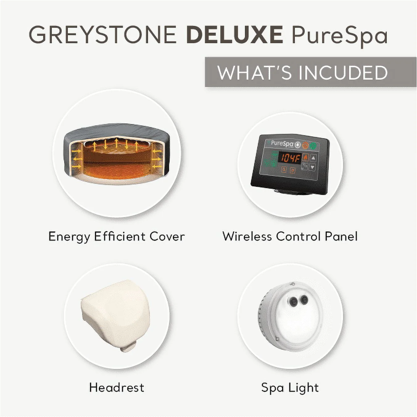 Intex PureSpa Plus Greystone Inflatable Hot Tub Square Jet Spa, 83 x 28