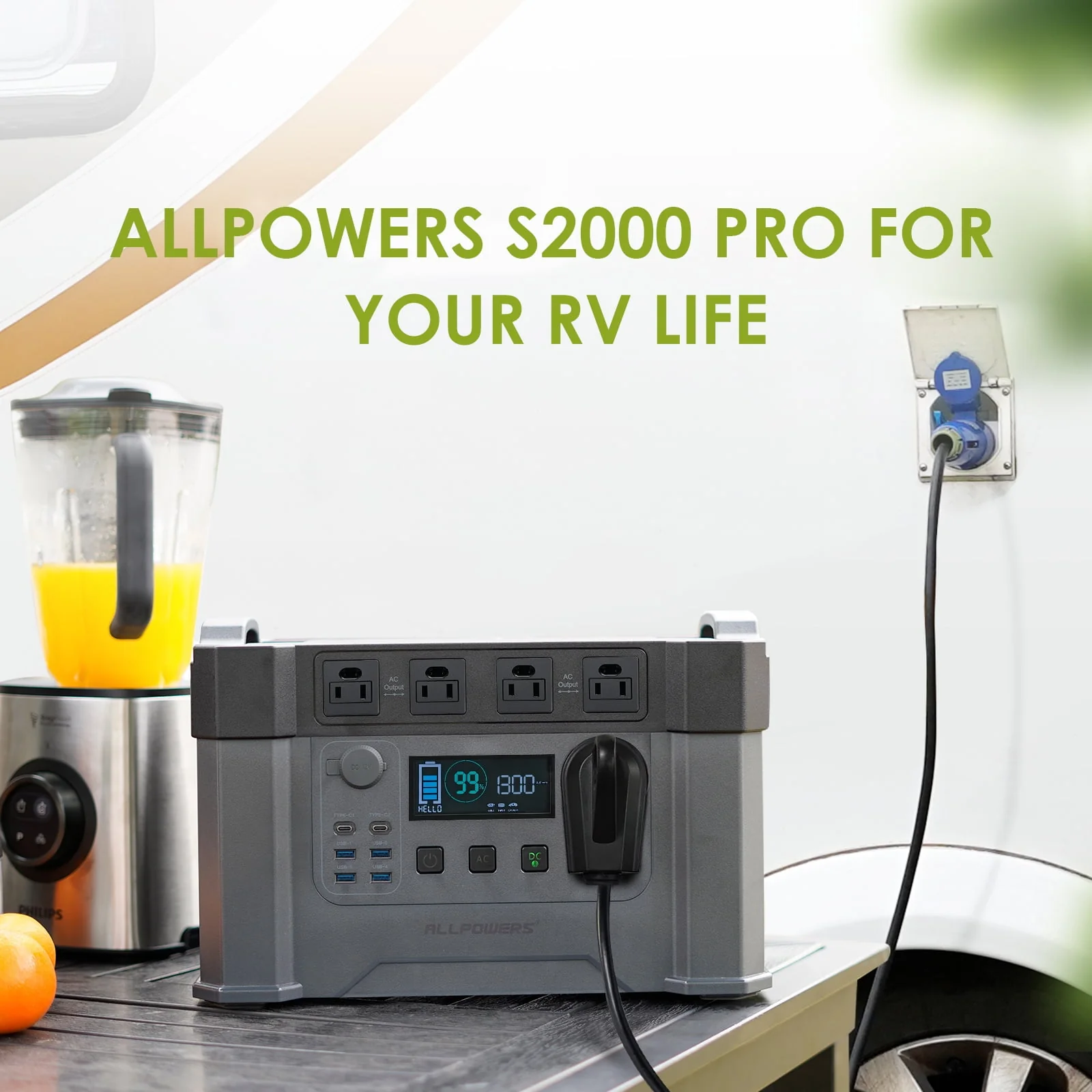 ALLPOWERS S2000 PRO 2400W 1500Wh Portable Power Station for Camping RV Home Emergency off-Grid