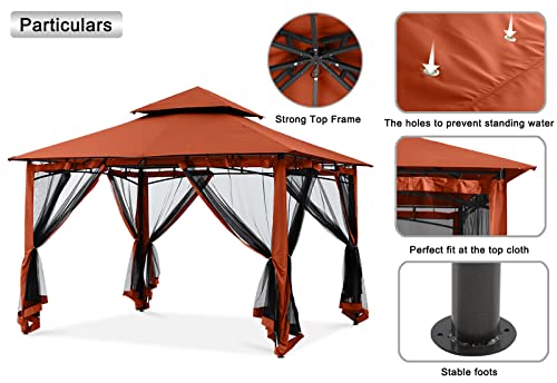 MASTERCANOPY Outdoor Garden Gazebo for Patios with Stable Steel Frame and Netting Walls (11x11,Dark Gray)
