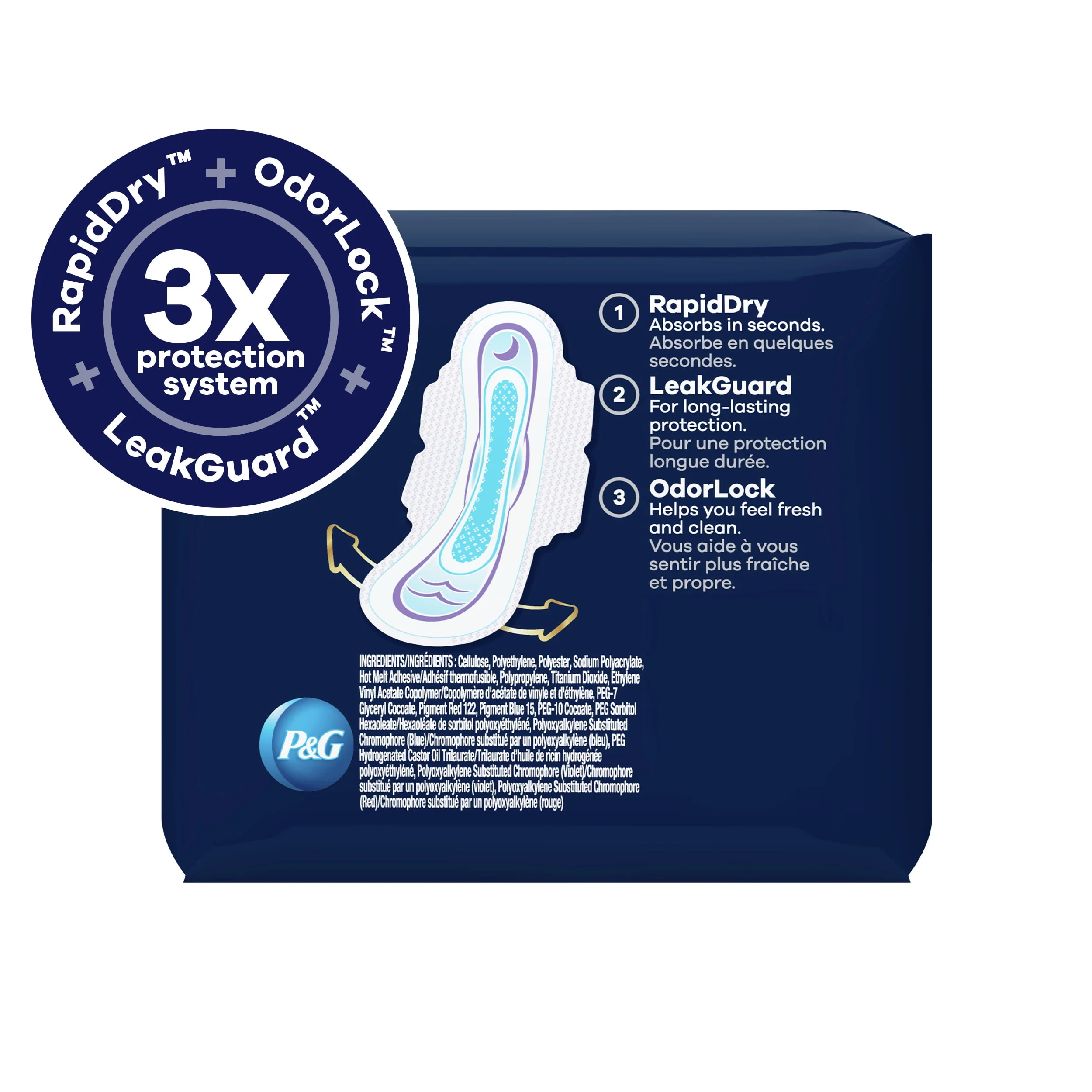 Always Ultra Thin Overnight Pads with Wings, Size 4, Overnight Absorbency, 36 Count