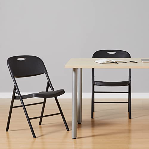 Amazon Basics Sturdy Foldable Plastic Chair, Portable, 350-Pound Capacity, White, 6-Pack
