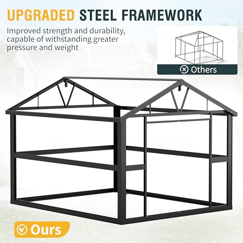 Outdoor Storage Shed, 5x3 Ft Metal Steel Tiny House with Lockable Door, Vertical Outside Storage Building for Garden, Backyard, Lawn, Patio Utility