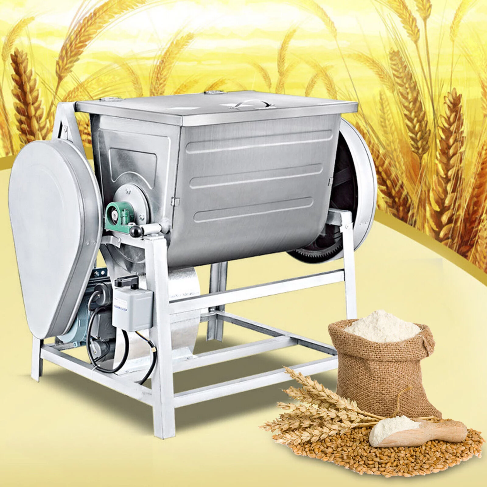 Miumaeov 15KG/30QT Commercial Electric Dough Mixer Heavy Duty Pizza Dough Kneading Machine Kitchen Equipment with 2 Speed Adjustable