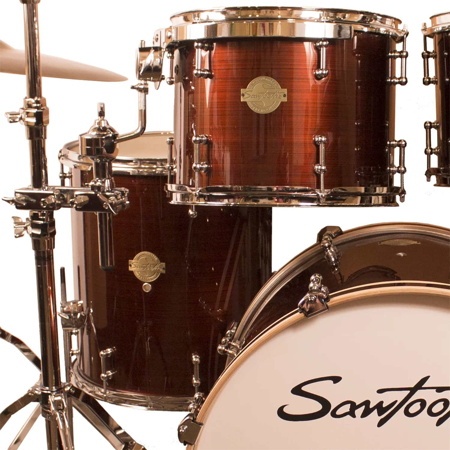 Sawtooth Command Series 5-Piece Drum Shell Pack with 22" Bass Drum, Red Streak - Curated Treasures Market
