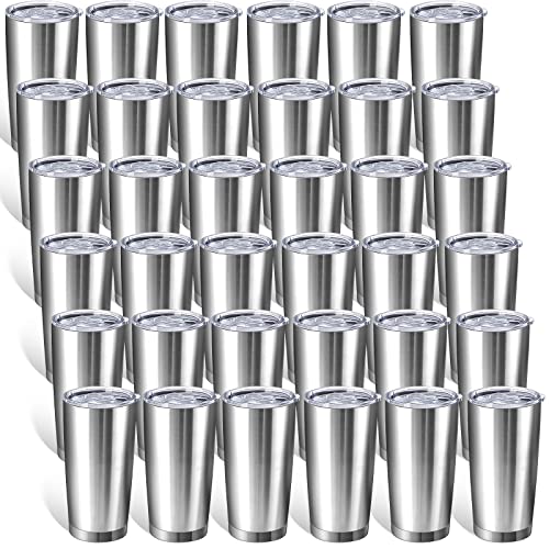 Sieral 36 Packs Stainless Steel Tumbler Bulk with Lid Vacuum Double Wall Insulated Travel Coffee Mug Powder Coated Tumbler Cup for Graduation Wedding