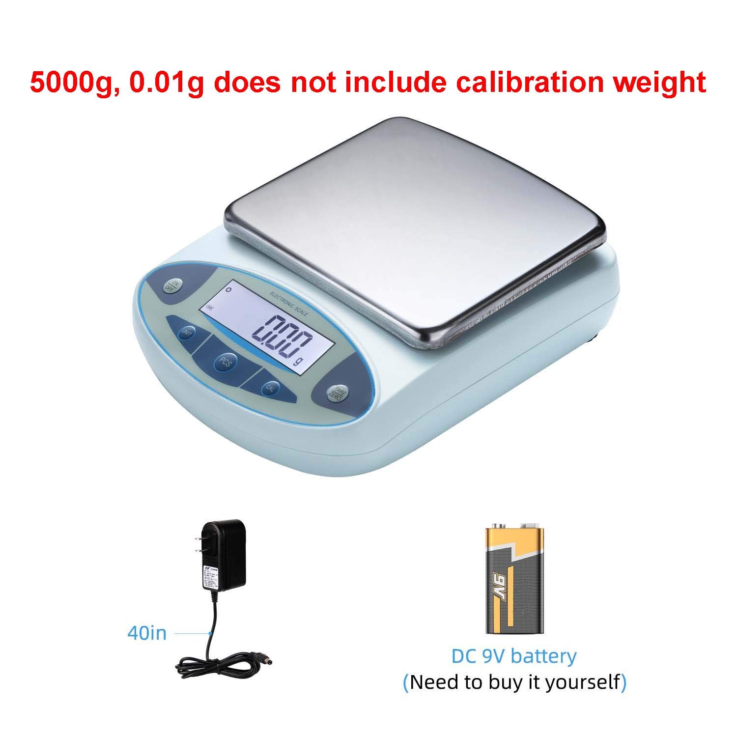 RESHY High Precision Lab Scale Digital Analytical Electronic Balance Laboratory Lab Precision Scale Scientific Scale 0.01gram Accuracy (5000g,0.01g)