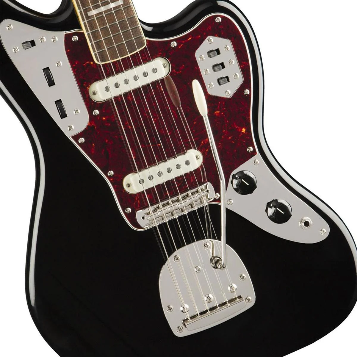 Squier Classic Vibe '70s Jaguar Electric Guitar (Black) - Curated Treasures Market