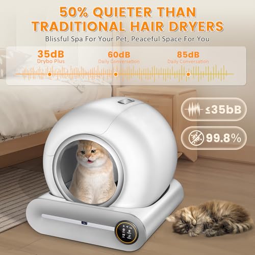 Self Cleaning Cat Litter Box, 65L+ 9 L Extra Large Robot Automatic Litter Box for Multiple Cats, APP Control