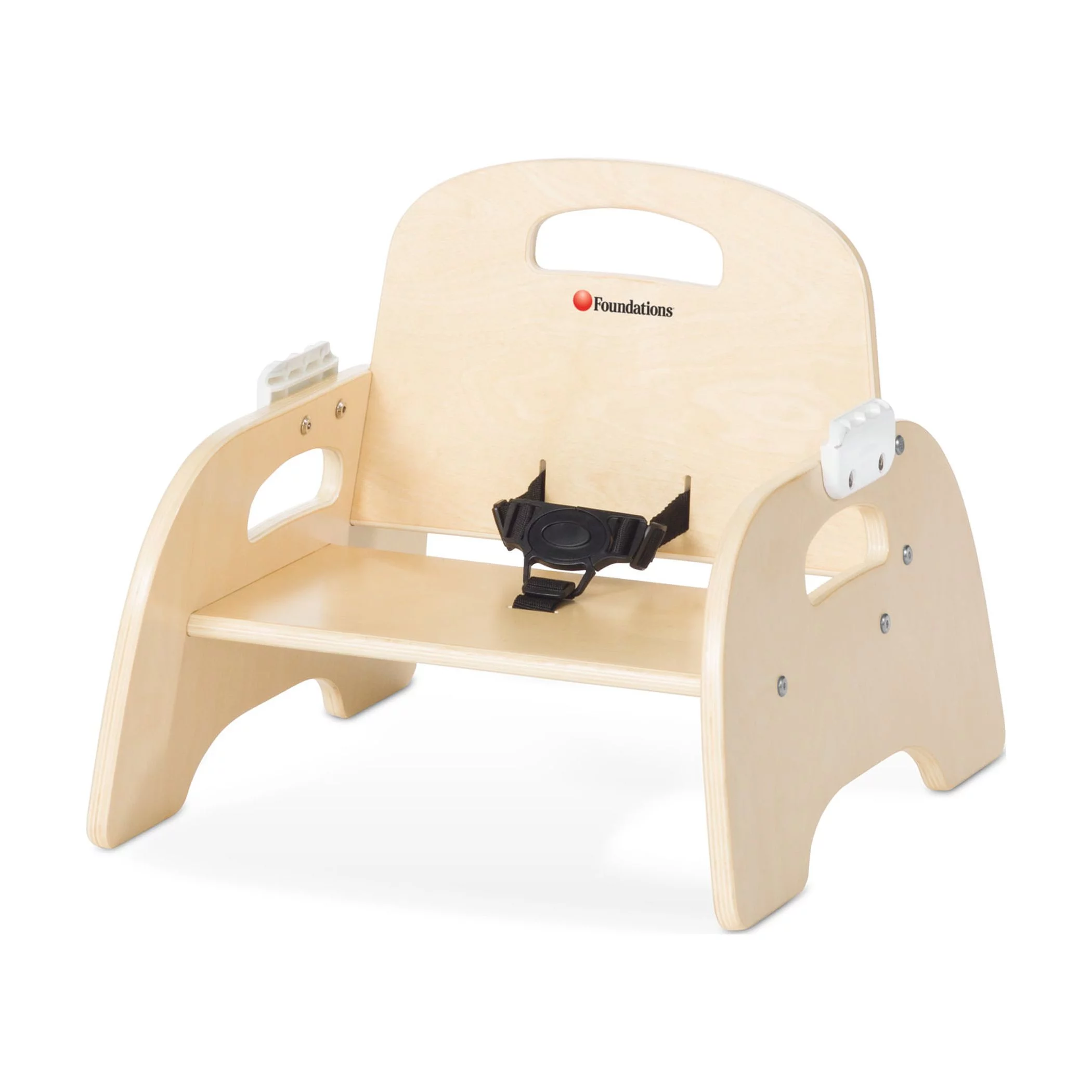 Foundations Easy Serve Low Toddler Feeding Chair with Tray, 5" Seat Height, Natural Wood