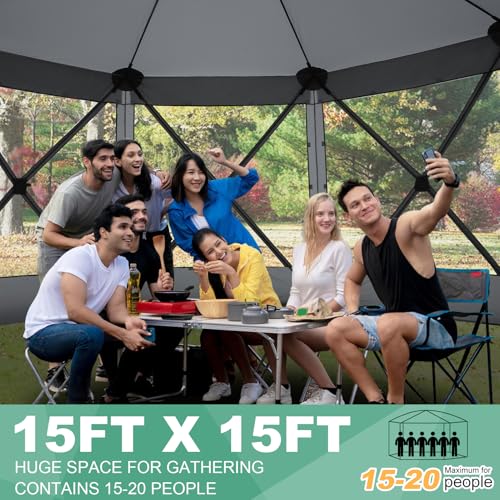 COBIZI 12x12ft Pop up Gazebo Screen Tent Screen House for Camping, Camping Outdoor Screened Gazebo, Canopy Tent