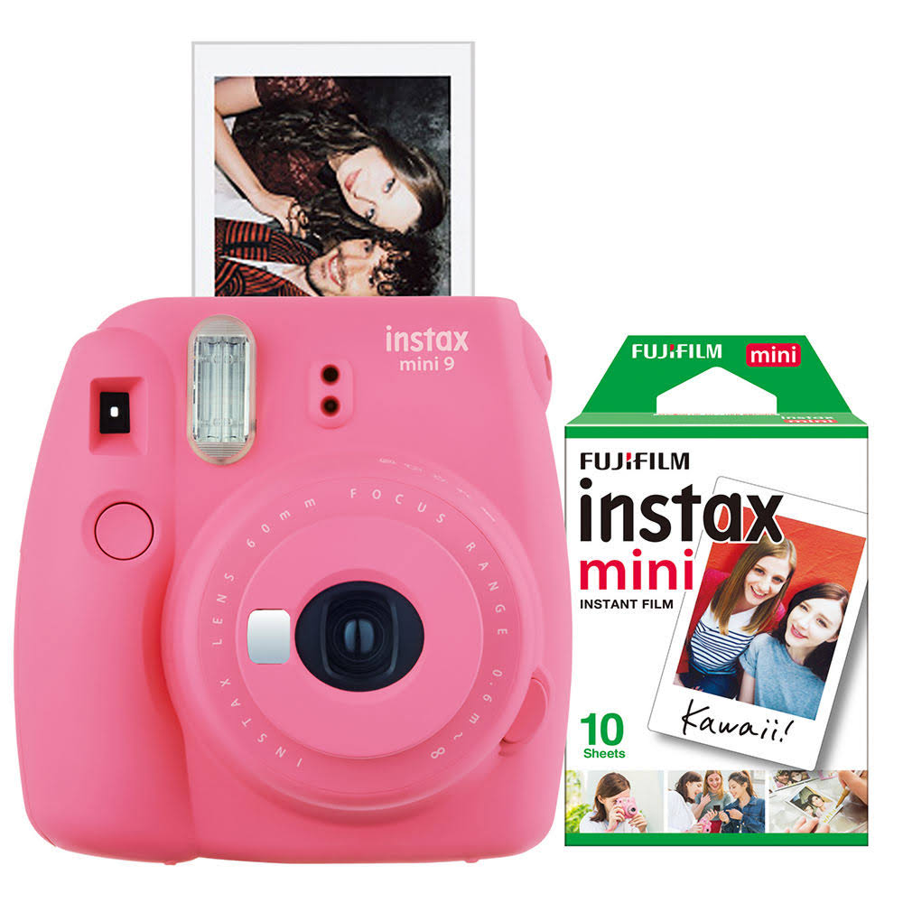 Fujifilm Instax Mini 9 Instant Film Camera with Film - Flamingo Pink