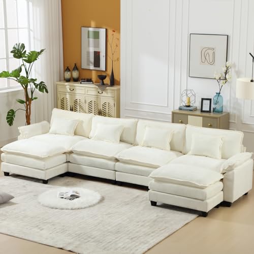 154" Oversized Modern U Shaped Sectional Sofa with Convertible Chaise