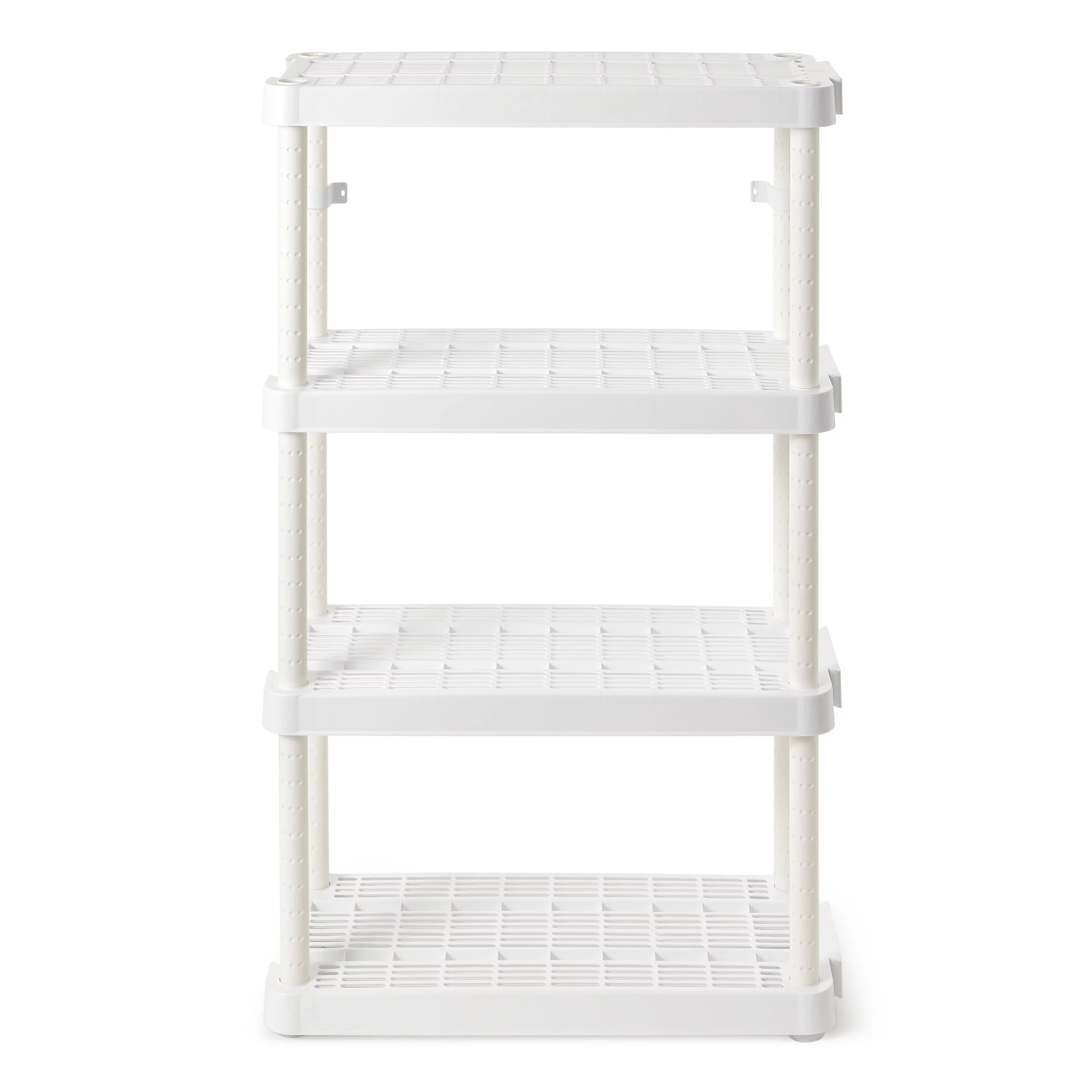 Gracious Living 4 Shelf Adjustable Height Storage Unit, White (2 Pack)