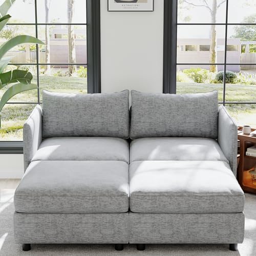 Oversized Modular Storage Sectional Sofa Customizable Seating Group Sofa&Couch Convertible Sleeper Sofabed with Movable Ottomans and Seat
