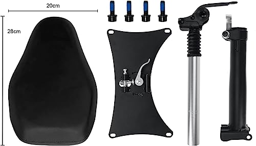 Electric Scooter Seat 45-60 cm Height Adjustable, Leather Saddle with Shock Absorption, Foldable Folding Removable Seat 10/11 inch Electric Scooters