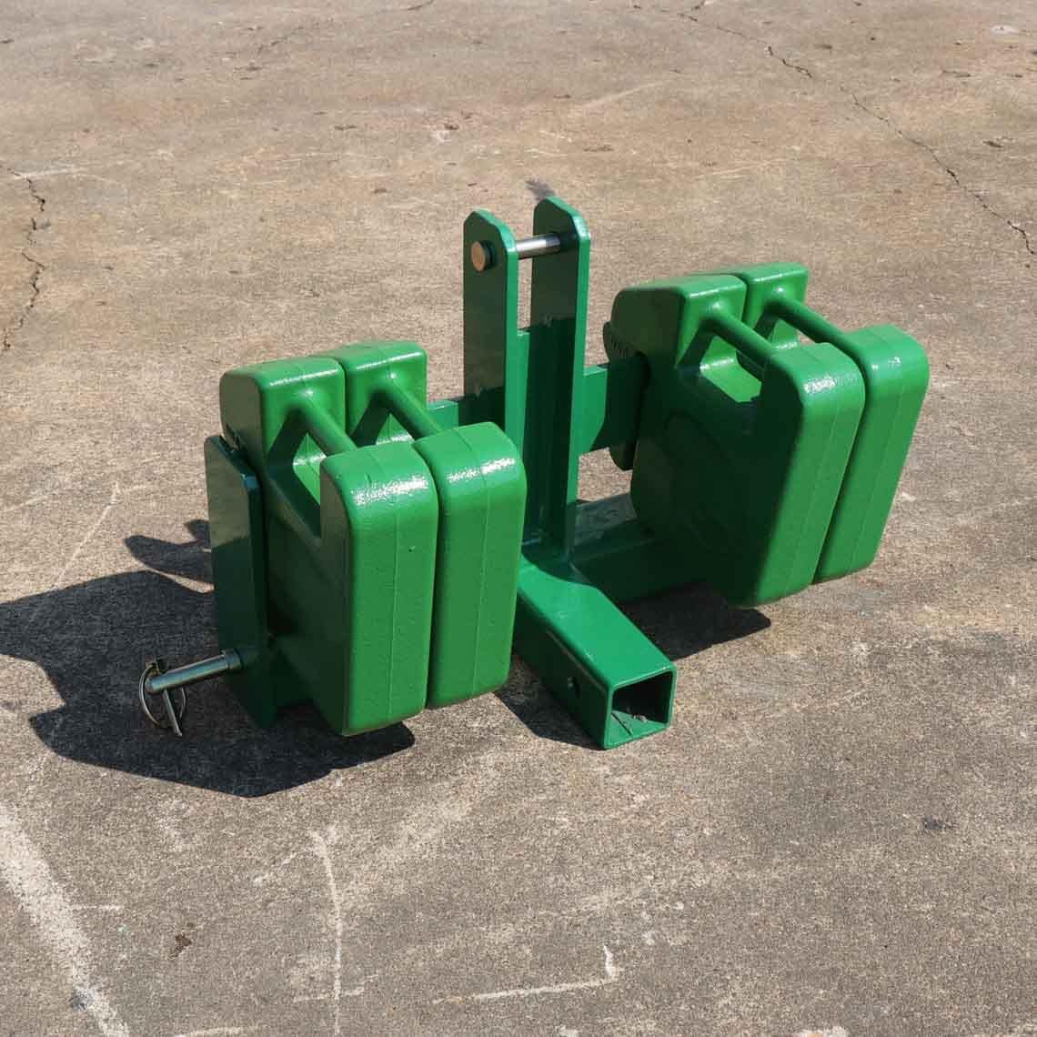 Titan Attachments Tractor Drawbar with Suitcase Weight Brackets Green 2 Receiver Cat 0