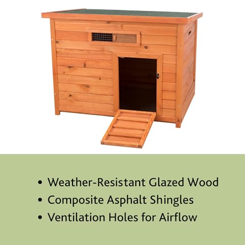 TRIXIE Natura Duck Coop &ndash; Wooden Duck House for Free Roaming Ducks &ndash; Chicken Crate Suitable for Quails and Other Poultry &ndash; in Brown