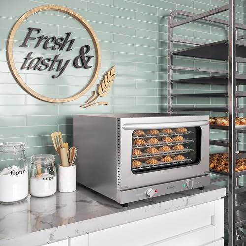 KoolMore 32 in. Commercial Countertop Convection Oven, Holds Full Size Pans, 4 Racks and 3500W of Power, 240V in Stainless-Steel