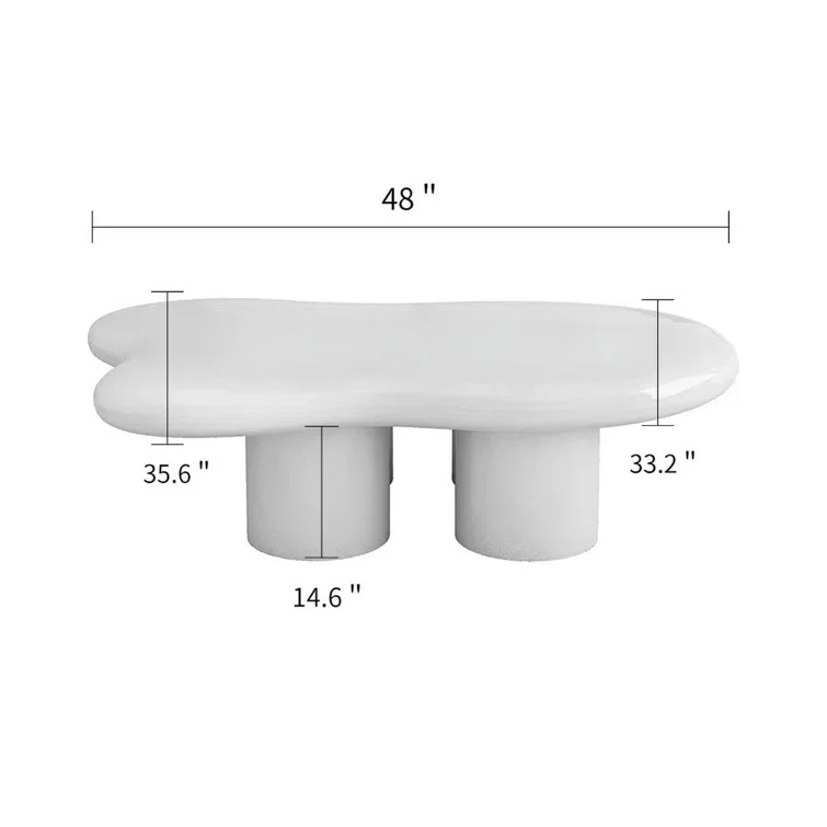 Jurita 4 Legs Wood Cloud Coffee Table - Radiant Selections