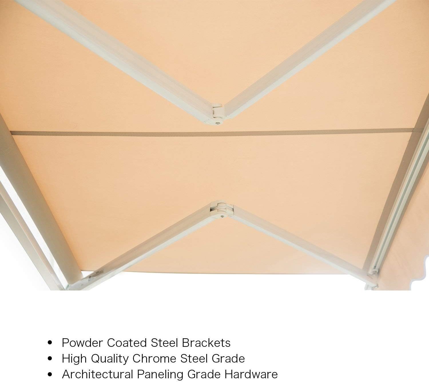 Diensweek Patio Awning Retractable 10'x8', Fully Assembled Manual Commercial Grade - Quality 100% 280G Ployester Window Door Sunshade Shelter
