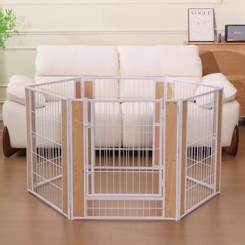 Heavy Duty Dog Playpen 32 Inch Height - Indoor Outdoor Pet Fence Enclosure for Medium and Small Dogs