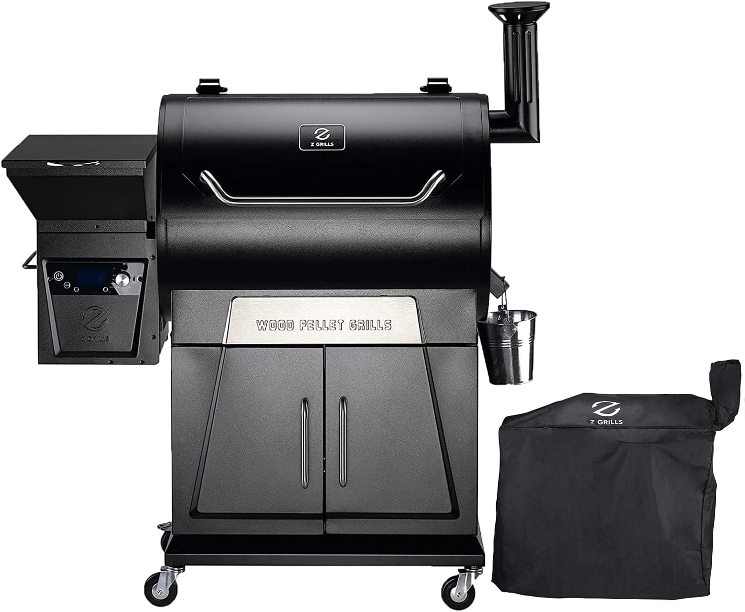 Z Grills Wood Pellet Grill 2021 Digital Controls BBQ Smoker ,700SQ.IN. Cooking Area Versatility with Cover and Temperature Probes(Black)