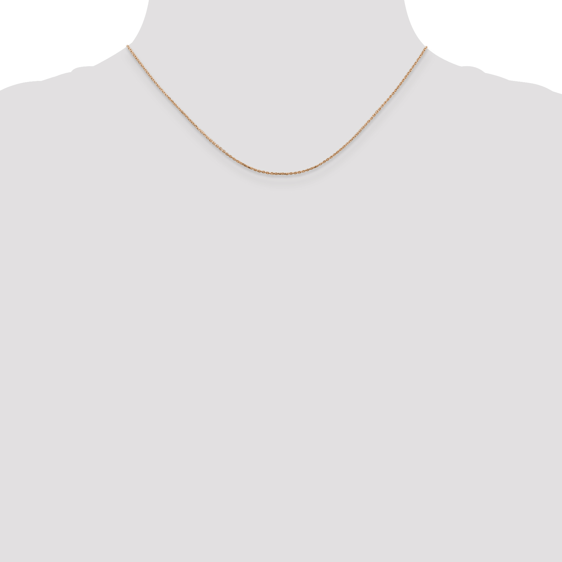 Primal Gold 14 Karat Rose Gold 0.8mm Diamond-cut Cable Chain Necklace