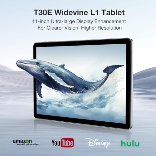 DOOGEE 11 Inch Tablet (2024), T30E Android 14 Tablet with 9GB RAM 128GB ROM/TF 1TB, 4G Cellular Tablets with Dual Sim Slot, Octa Core, 8000mAh