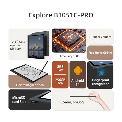 Bigme 10.3" Color E-Ink Read-Write Tablet, ePaper Note Taking Tablet at 5.5mm Thickness