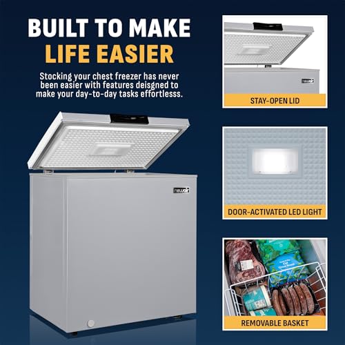 Newair 13.8 cu. ft. Upright Freezer, Fridge Freezer Convertible, Garage Ready Refrigerator, Frost Free Freezer with Door Alarm, Stand up Deep Freezer