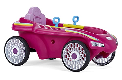 Little Tikes Jett Car Racer Pink, Ride On Car with Adjustable Seat Back, Dual Handle Rear Wheel Steering, Racing Control, Kid Powered Fun