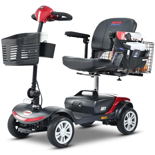 Folding Mobility Scooter for Seniors 4 Wheel Scooter for Adults Electric Medical Scooter Compact for Travel - Electric Powered Wheelchair Device