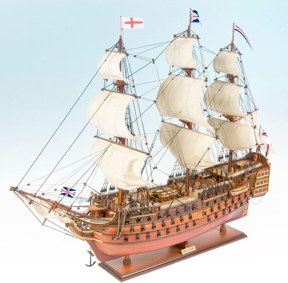 Seacraft Gallery HMS Victory Wooden Model Ship 37.4"- Fully Assembled Handcrafted Wooden Toy Ship Model - Wooden Large Model Ships