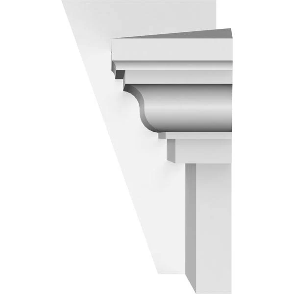 Ekena Millwork CRH09X43KF 43x22 Bottom Width x 49 1/4x22 Top Width x 9x22H x 1x22P Traditional Crosshead w/ Flat Keystone
