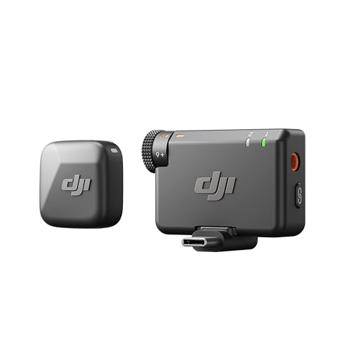 DJI Mic Mini (2 TX + 1 RX + Charging Case), Wireless Microphone for iPhone/Camera/Android, Ultralight, Detail-Rich Audio, 48h Use, Noise Cancelling