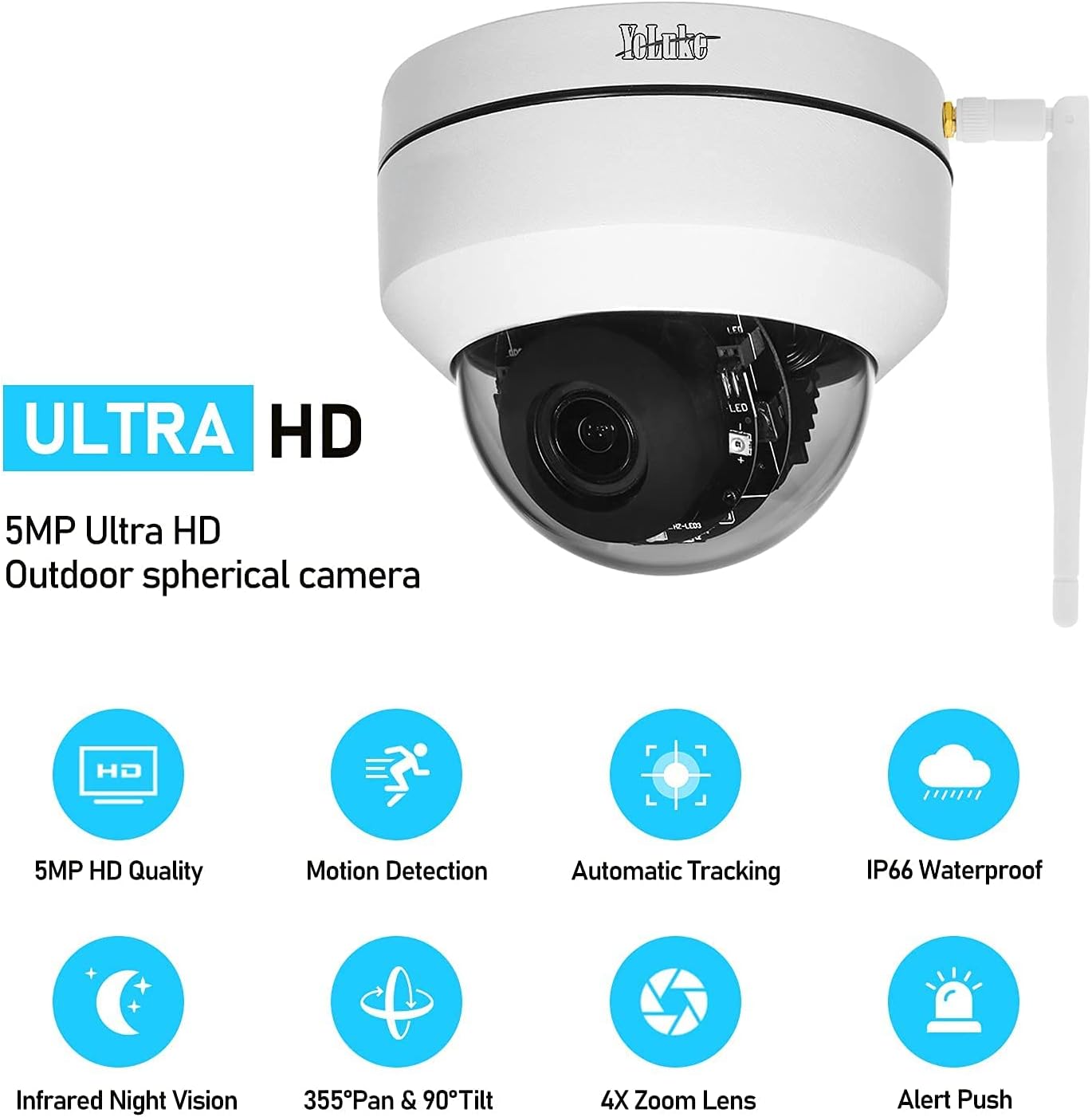 YoLuke 5MP PTZ WiFi Camera Outdoor/Indoor