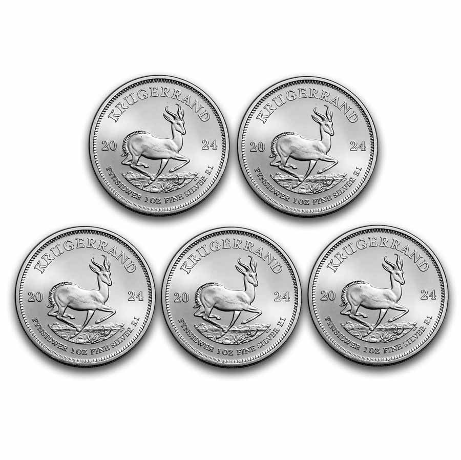 2024 South Africa 1 oz Silver Krugerrand BU (Lot of 5) - Walmart - Curated Treasures Market