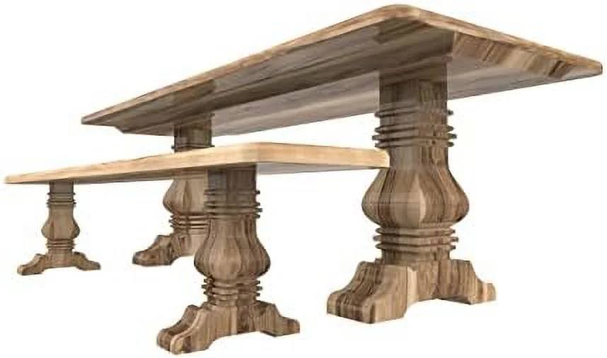 unfinished pedestal base, pack of two,16 inch bench height, wood furniture legs for diy and contract woodworking, trestle legs