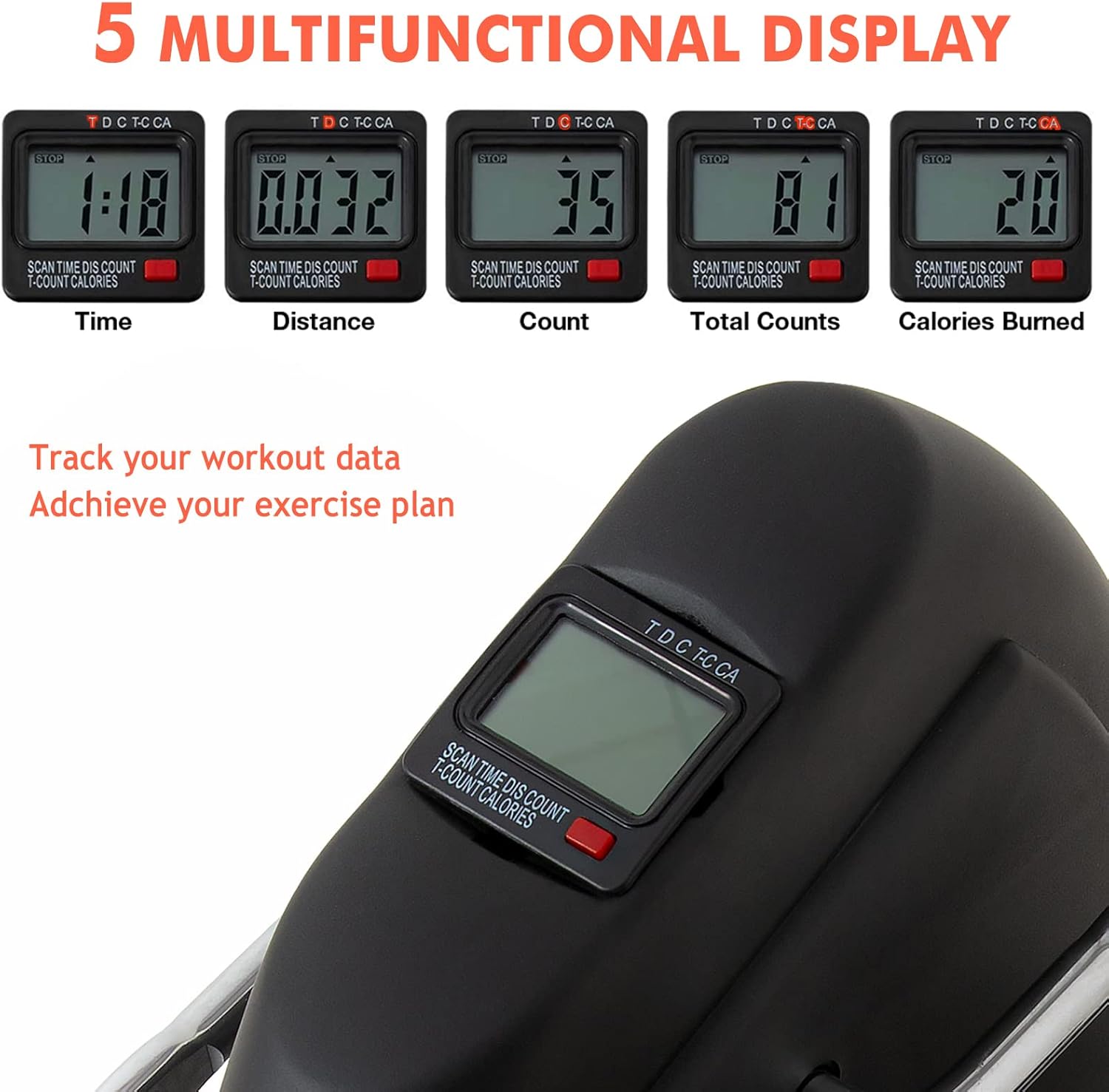 GOREDI Under Desk Bike Pedal Exerciser, Upper & Lower Peddler Exerciser for Seniors with Electronic Display, Foot Pedal Exerciser for Seniors