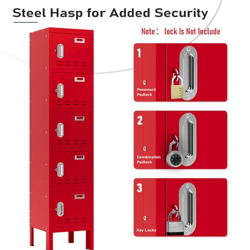 Metal Cabinet Home Office Storage,Lockers,Lockable Employees Metal Locker with Door,54" Height Steel Locker,Lockable Steel Locker for Gym,School,Home